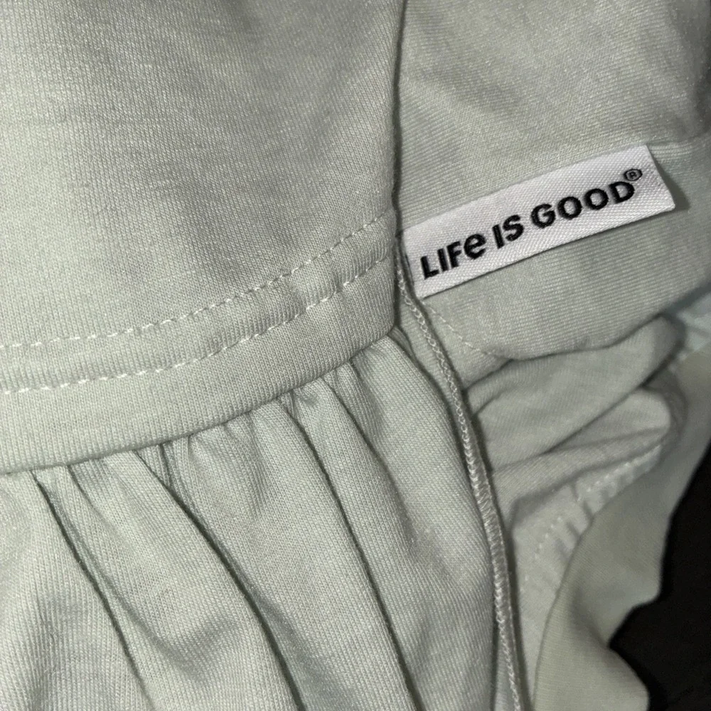 Life is Good Dog Pet Shirt Dress Light Green Palm Trees Large